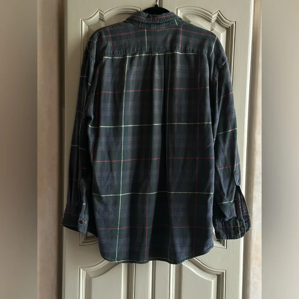 Vintage Lands' End Dark Plaid Men's Shirt - Picture 3 of 5